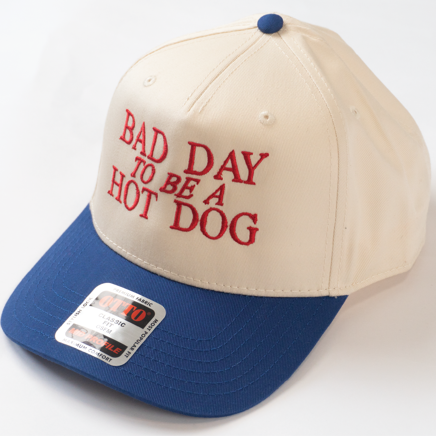 "BAD DAY TO BE A HOT DOG" 5 Panel Mid Profile Baseball Cap