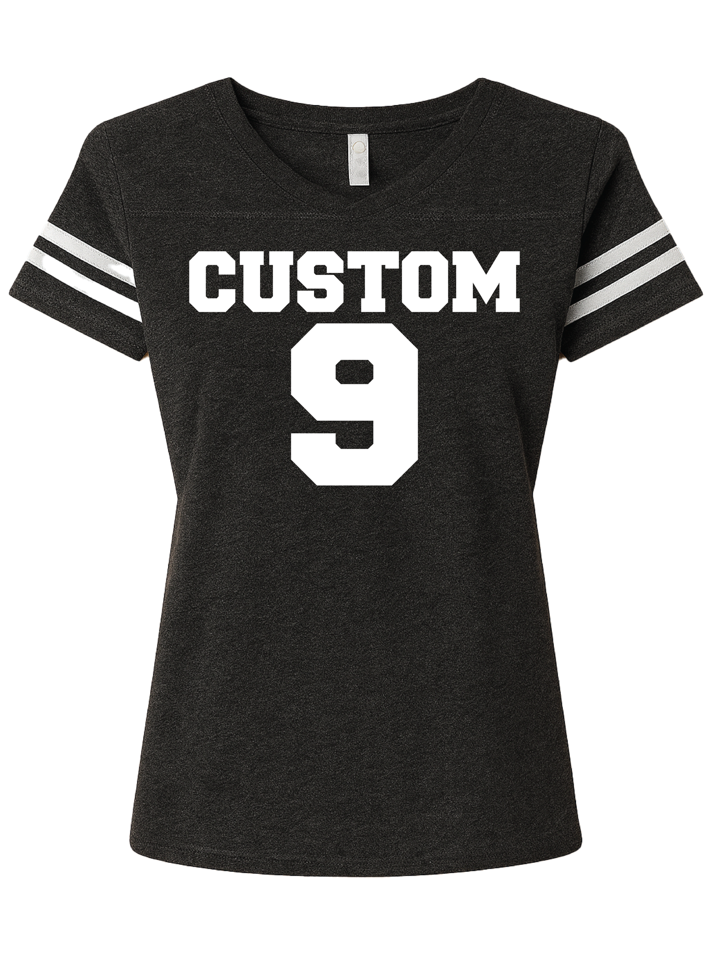 Custom Women's Football V-Neck Fine Jersey Tee