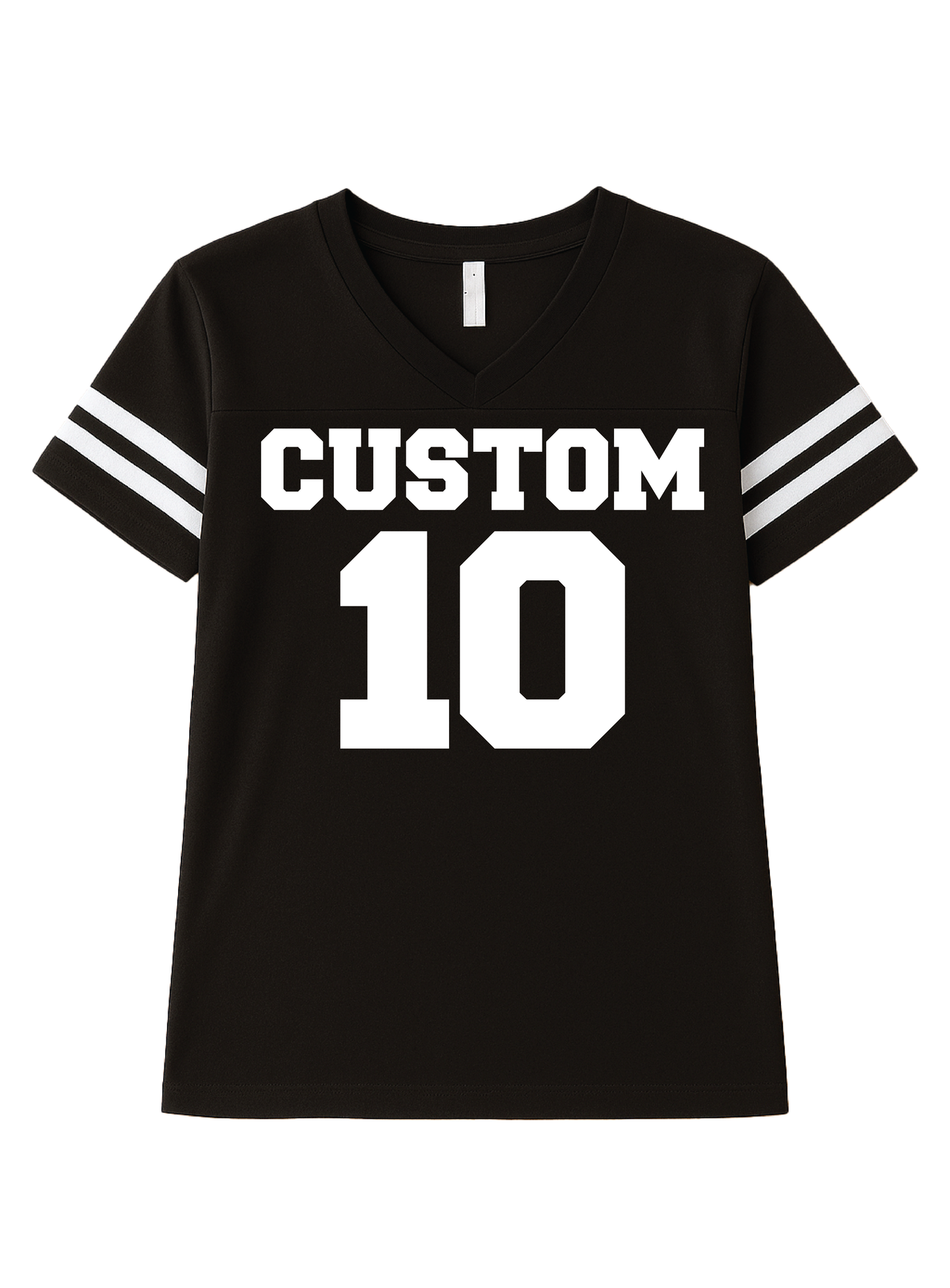 Custom Women's Football V-Neck Fine Jersey Tee