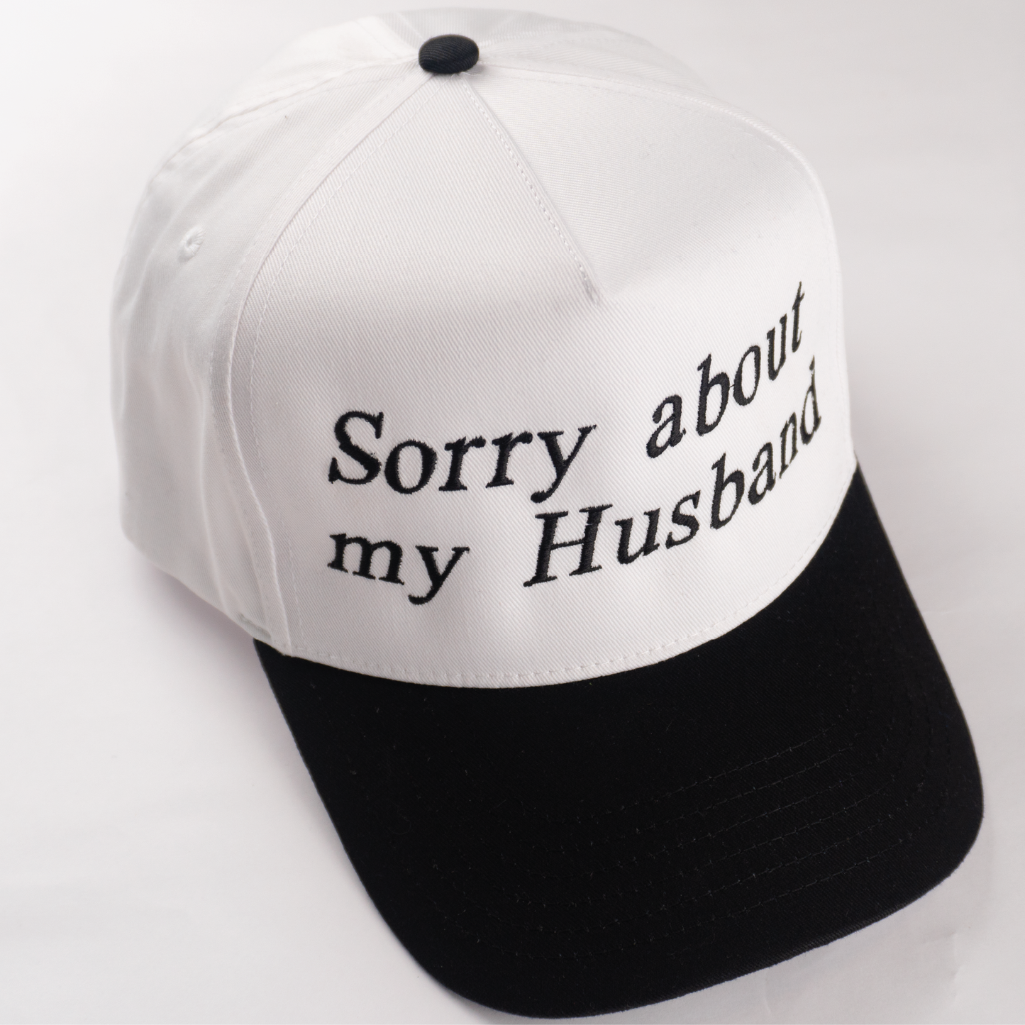 "SORRY ABOUT MY HUSBAND" 5 Panel Mid Profile Baseball Cap