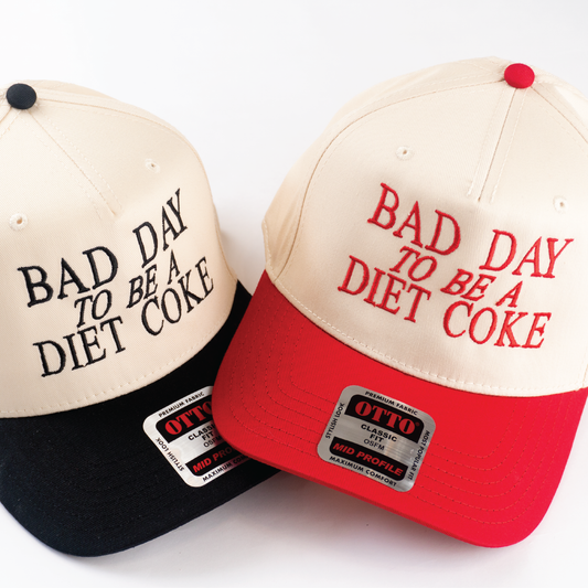 "BAD DAY TO BE A DIETCOKE" 5 Panel Mid Profile Baseball Cap.