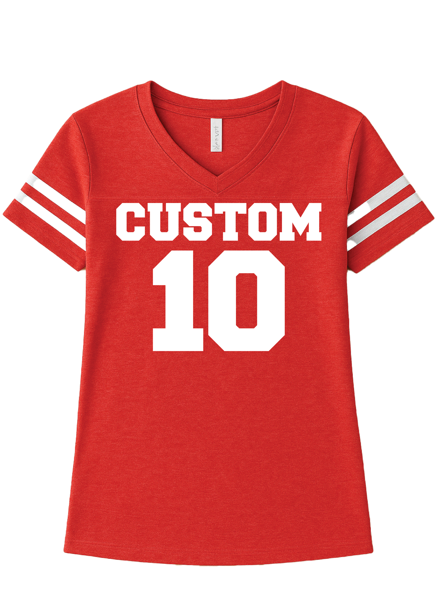 Custom Women's Football V-Neck Fine Jersey Tee